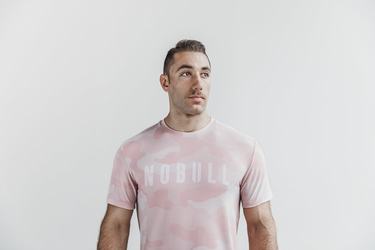 Nobull Men's T Shirts Rose Camo | Australia (GD0972)